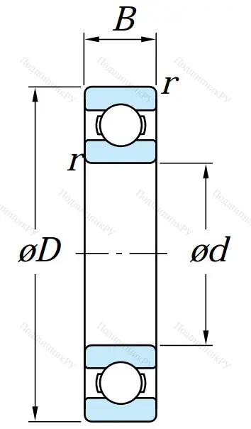 Однорядный шариковый подшипник 6218 C 3