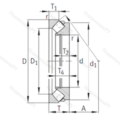 Подшипник роликовый упорно-радиальный 294/530-E 1-MB от производителя  INA