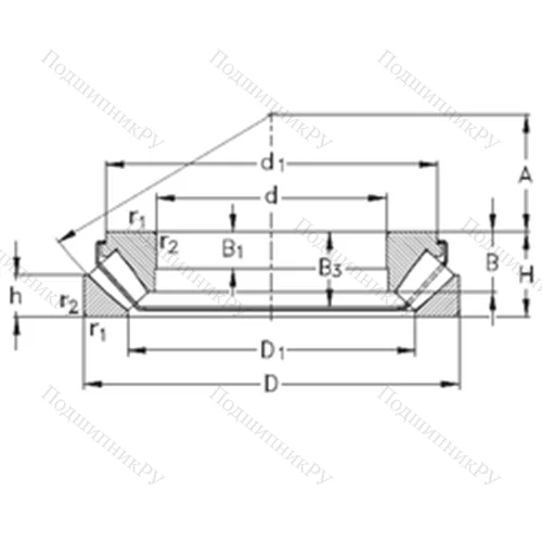 Подшипник роликовый упорно-радиальный 29426-EJ