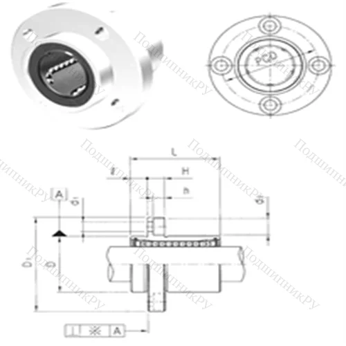 Подшипник шариковый линейный LMFP 12 от производителя  Samick
