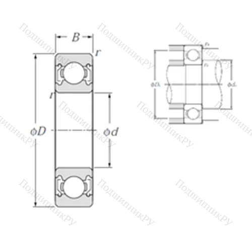 Подшипник шариковый радиальный 6803ZZ от производителя  NTN