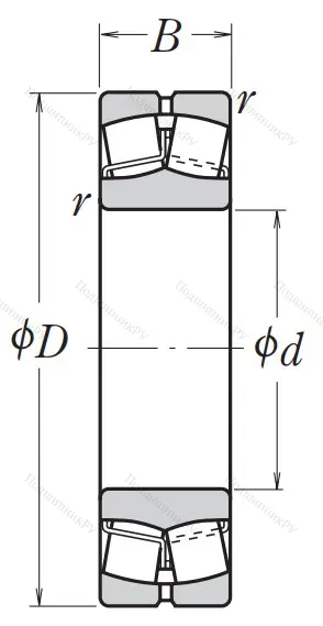 Сферический роликовый подшипник 22210 EAE 4 C 3