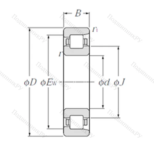 Подшипник роликовый радиальный NF 411 от производителя  NTN Подшипник роликовый радиальный NF 411 от производителя  NTN