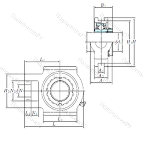 Подшипниковый узел шариковый радиальный UKT 328