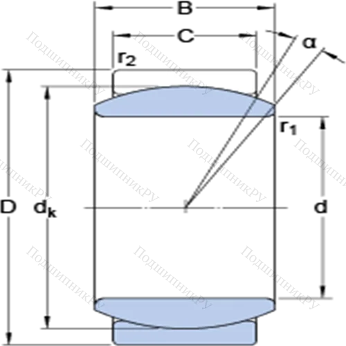 Радиальные сферические подшипники скольжения с контактными поверхностями сталь/сталь, требующие техобслуживания GE 6 E