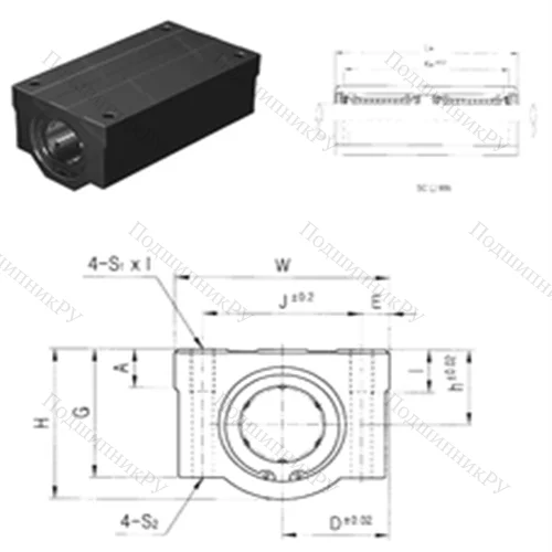 Подшипник шариковый линейный SC 25W-B от производителя  Samick