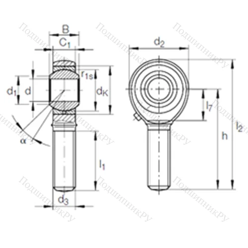 Подшипник скольжения сферический GAKFL 18 PB