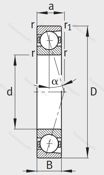 Сверхточный подшипник B 7009 CTP 4SUL