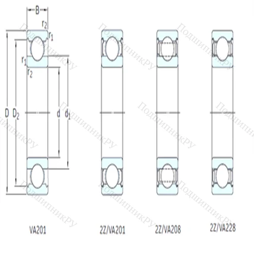 Подшипник шариковый радиальный 6313-2Z/VA 201 от производителя  SKF