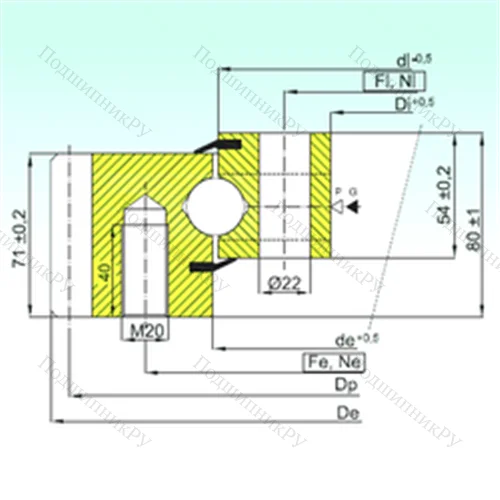 Подшипник шариковый опорно-поворотный EB 1.25.1455.200-1STPN