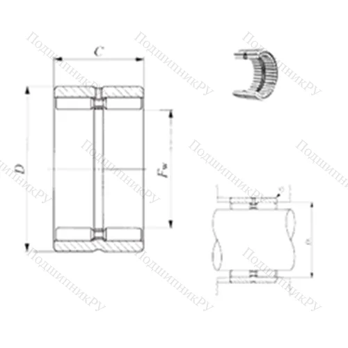 Подшипник игольчатый радиальный GBR 142216 от производителя  IKO