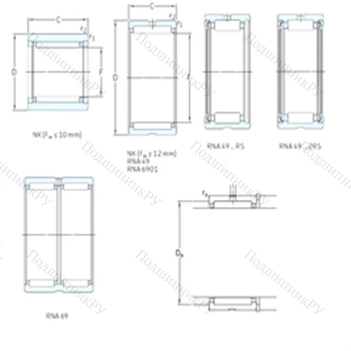 Подшипник игольчатый радиальный NK 9/12TN