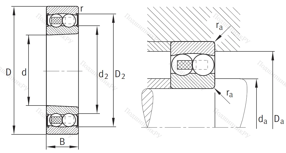 Двухрядный шариковый подшипник