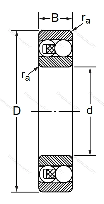 Двухрядный шариковый подшипник 1502 2RS E (2202 2RSTN) в Балашихе