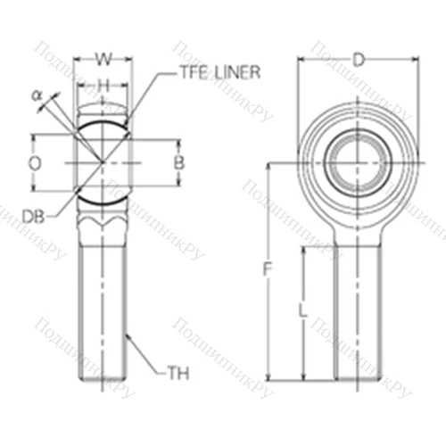 Подшипник скольжения сферический HRT 10E