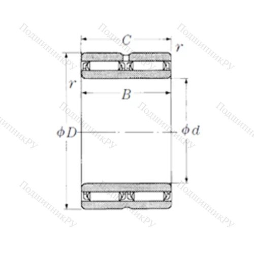 Подшипник игольчатый радиальный NAFW 609060 от производителя  NSK
