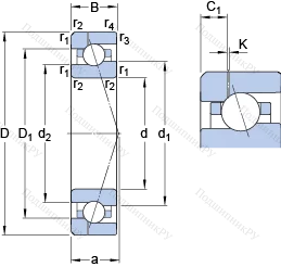 Подшипник 7019 ACE/HCP 4AH 1