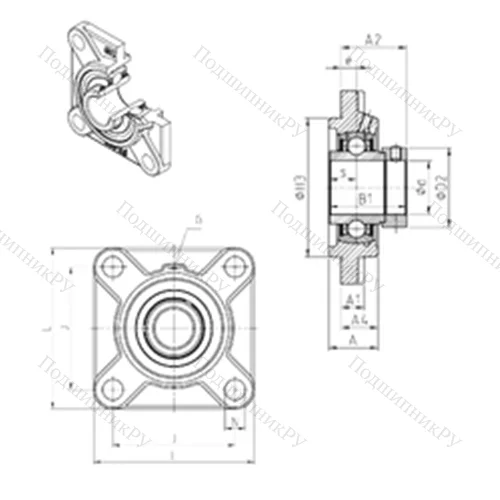Подшипниковый узел шариковый радиальный EXFS 310