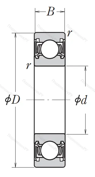 Однорядный шариковый подшипник 6218 DDU CM
