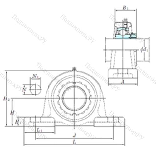 Подшипниковый узел шариковый радиальный UKP 322