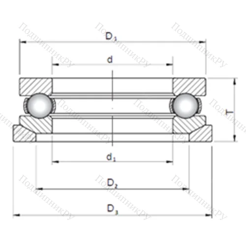 Подшипник шариковый упорный 53220U+U 220 от производителя  CX
