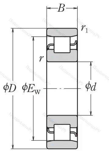 Роликовый цилиндрический подшипник N 320 W от производителя  NSK