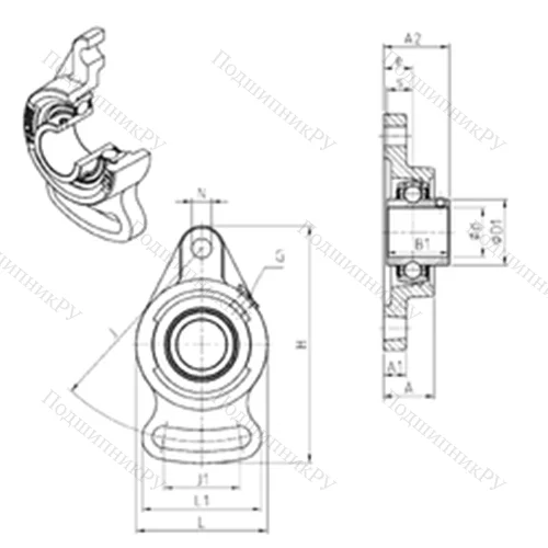 Подшипниковый узел шариковый радиальный UCFA 212