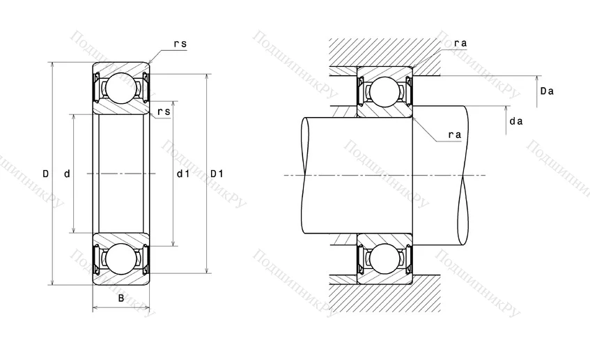 Высокотемпературный  подшипник 6301 FT 150ZZ