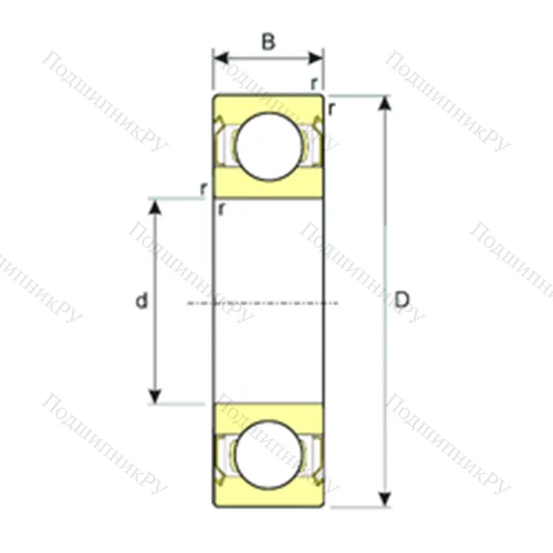 Подшипник шариковый радиальный SS 6007-2RS