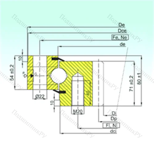 Подшипник шариковый опорно-поворотный ZB 1.25.0955.201-2SPTN
