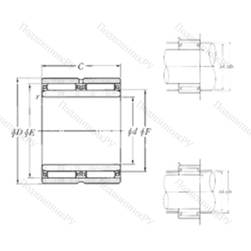 Подшипник игольчатый радиальный NAO-60?90?60ZW от производителя  NTN