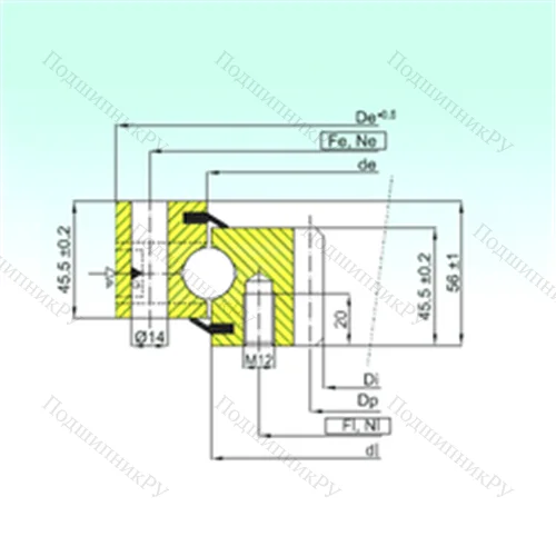 Подшипник шариковый опорно-поворотный ZB 1.20.0844.200-1SPTN