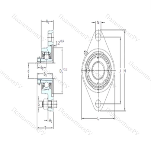 Подшипниковый узел шариковый радиальный