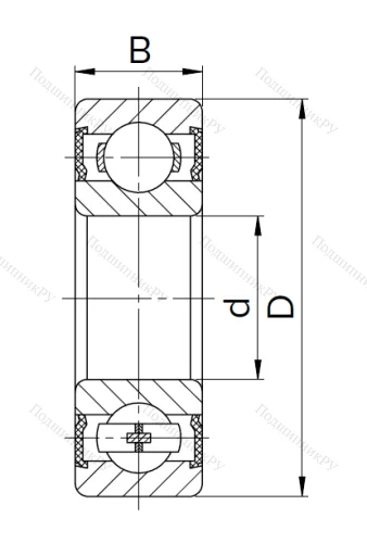 Миниатюрный шариковый подшипник 619/5 2RST (1000095 2RS) в Балашихе