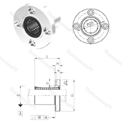 Подшипник шариковый линейный LMF 6 от производителя  Samick