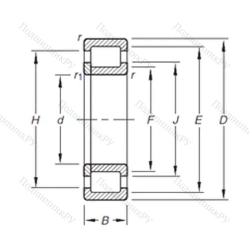 Подшипник роликовый радиальный NUP 305E.TVP от производителя  TIMKEN