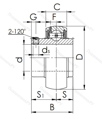 Корпусный подшипник UC 306 (480306 ГОСТ) 1RYEHAN3HU в Балашихе