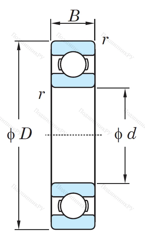 Однорядный шариковый подшипник 6001 CM