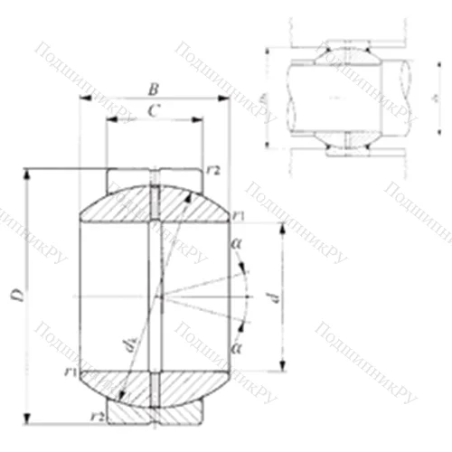 Подшипник скольжения сферический GE 50GS