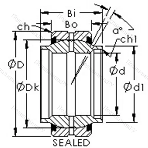 Подшипники скольжения, дюймовая серия GEWZ 50ES-2RS от производителя  AST