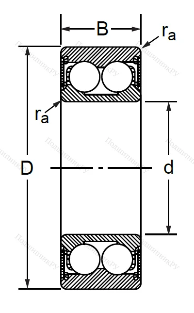 Радиально-упорный шариковый подшипник 3056303 2RS (3303 A 2RSTN) в Балашихе