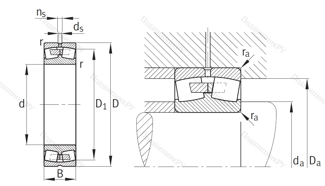 Сферический роликовый подшипник 23128 E 1A M C 3