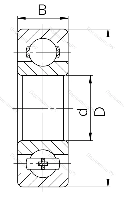 Шариковый однорядный подшипник 180308 T (6308 2RST) в Балашихе