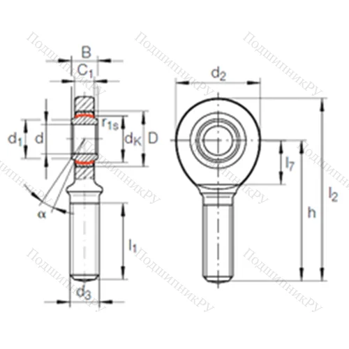 Подшипник скольжения сферический GAR 10 UK
