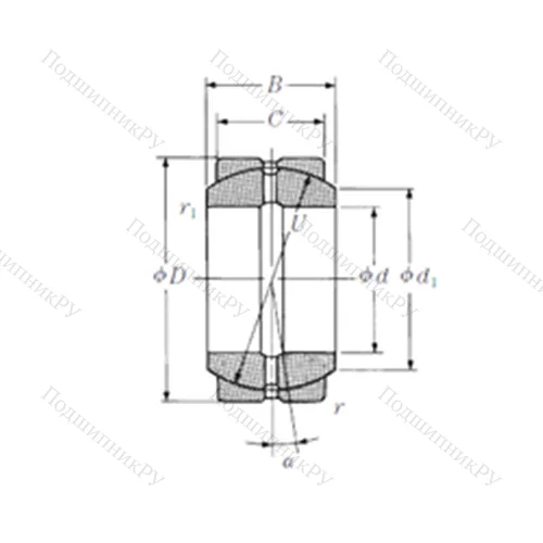 Подшипник скольжения сферический 75FSF 120