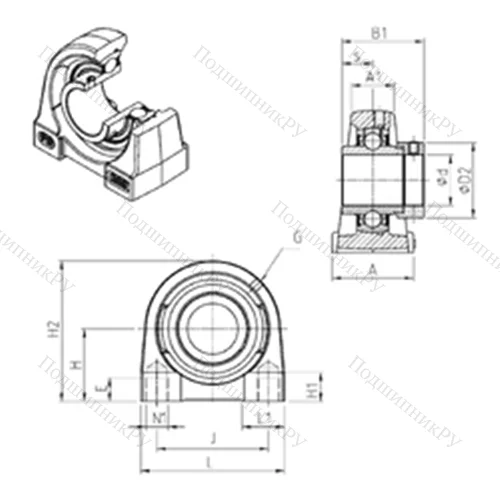 Подшипниковый узел шариковый радиальный