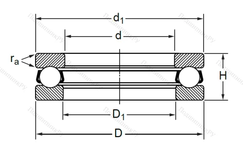 Упорный шариковый подшипник 8101 (51101) в Балашихе
