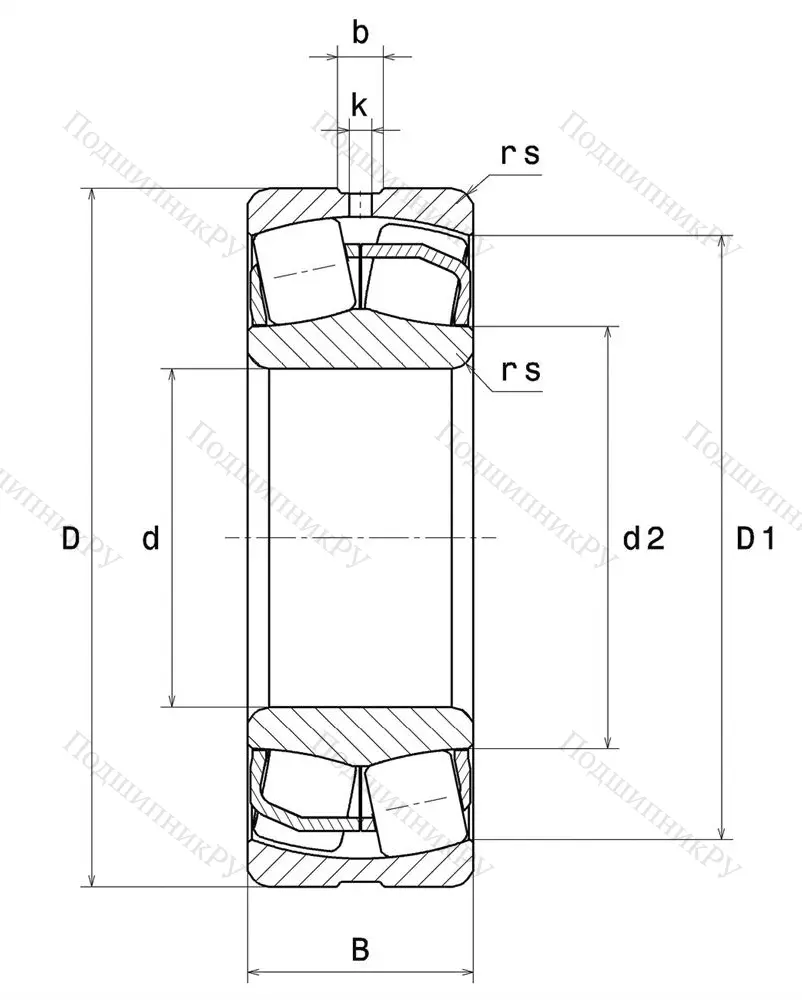 Сферический роликовый подшипник 23222 EAW 33