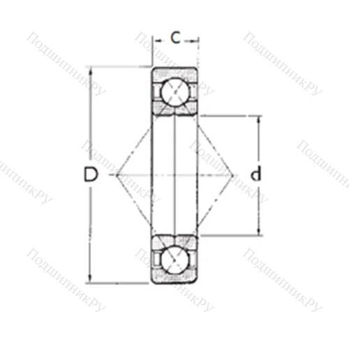 Подшипник шариковый радиально-упорный с четырёхточечным QJ 216