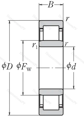 Роликовый цилиндрический подшипник NJ 211 EW C 3 от производителя  NSK